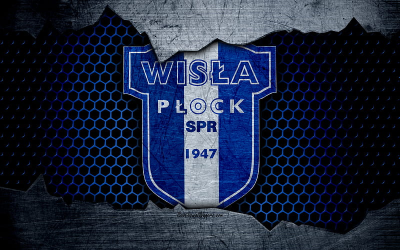 Wisla Plock logo, Ekstraklasa, soccer, football club, grunge, art, metal texture, Wisla Plock FC, HD wallpaper