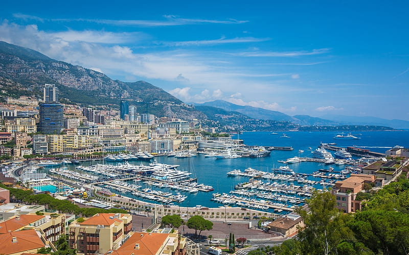 Monaco, summer, Monte Carlo, yachts, boats, Mediterranean, wealth, luxury, sea, HD wallpaper