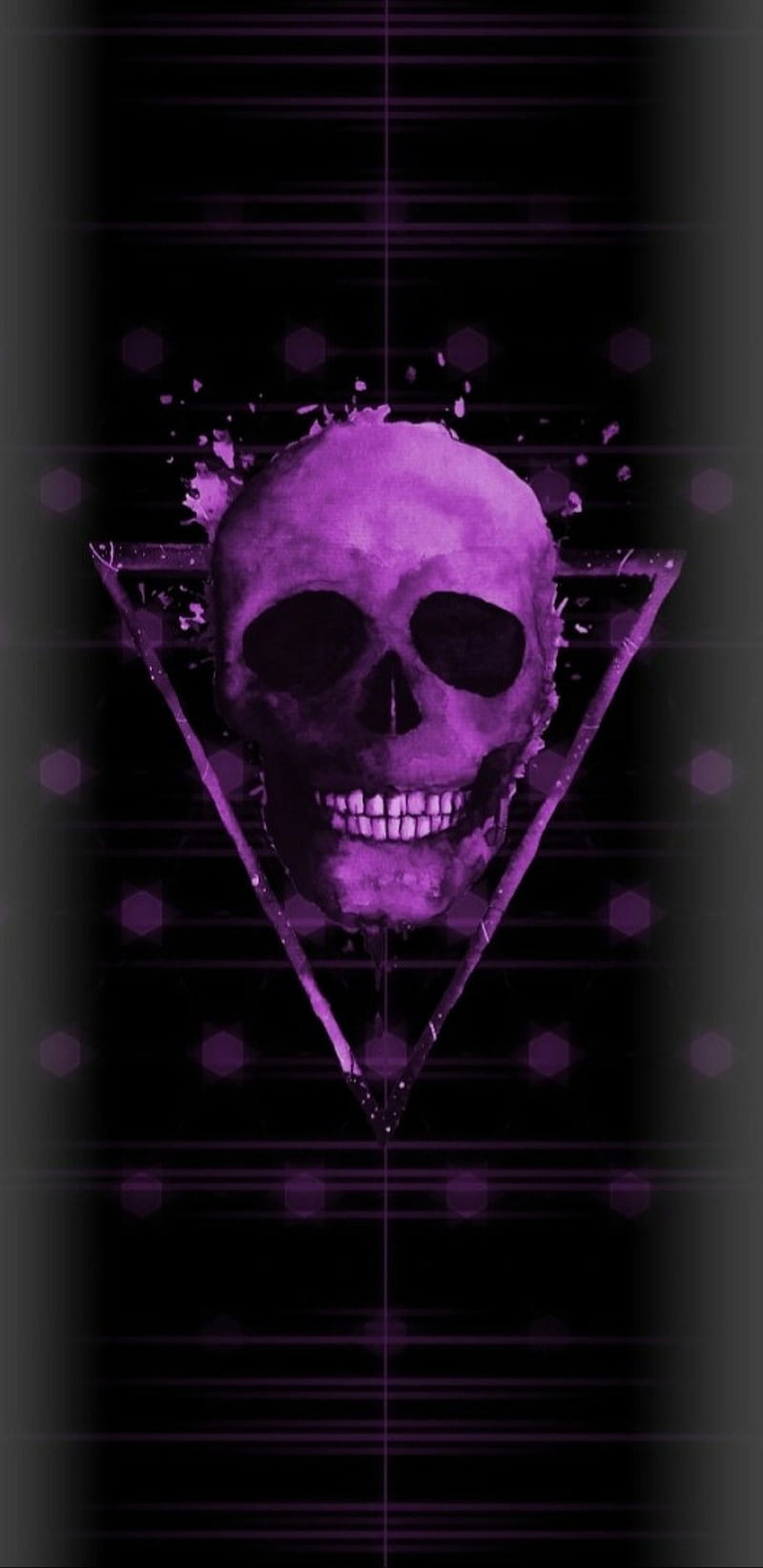 Purple Skull, dots, HD phone wallpaper