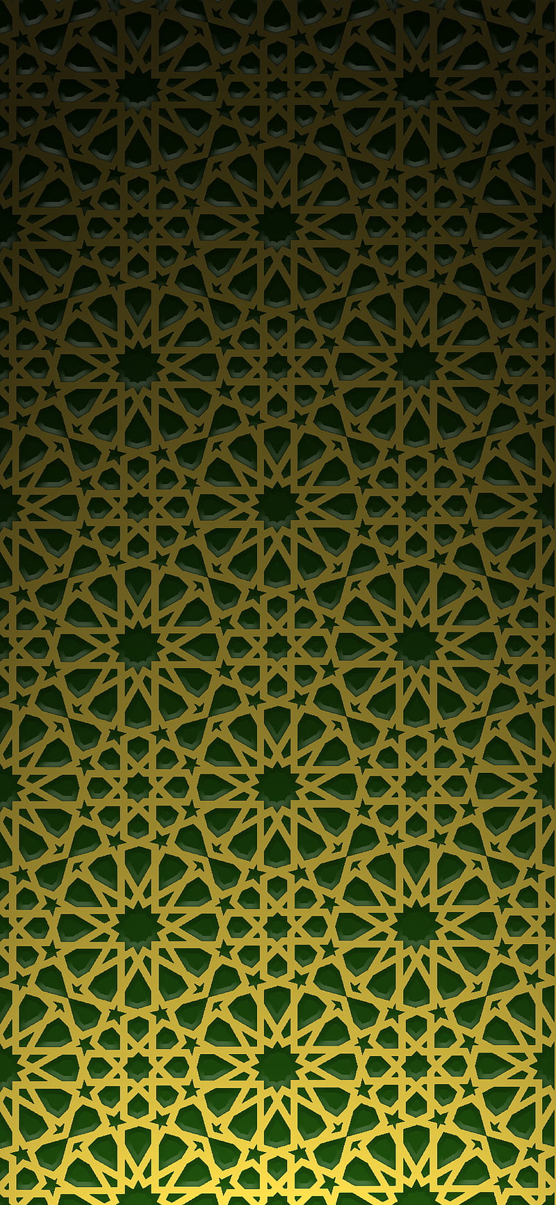 Gold Green, arab, binary, desenho, islam, islamic, HD phone wallpaper