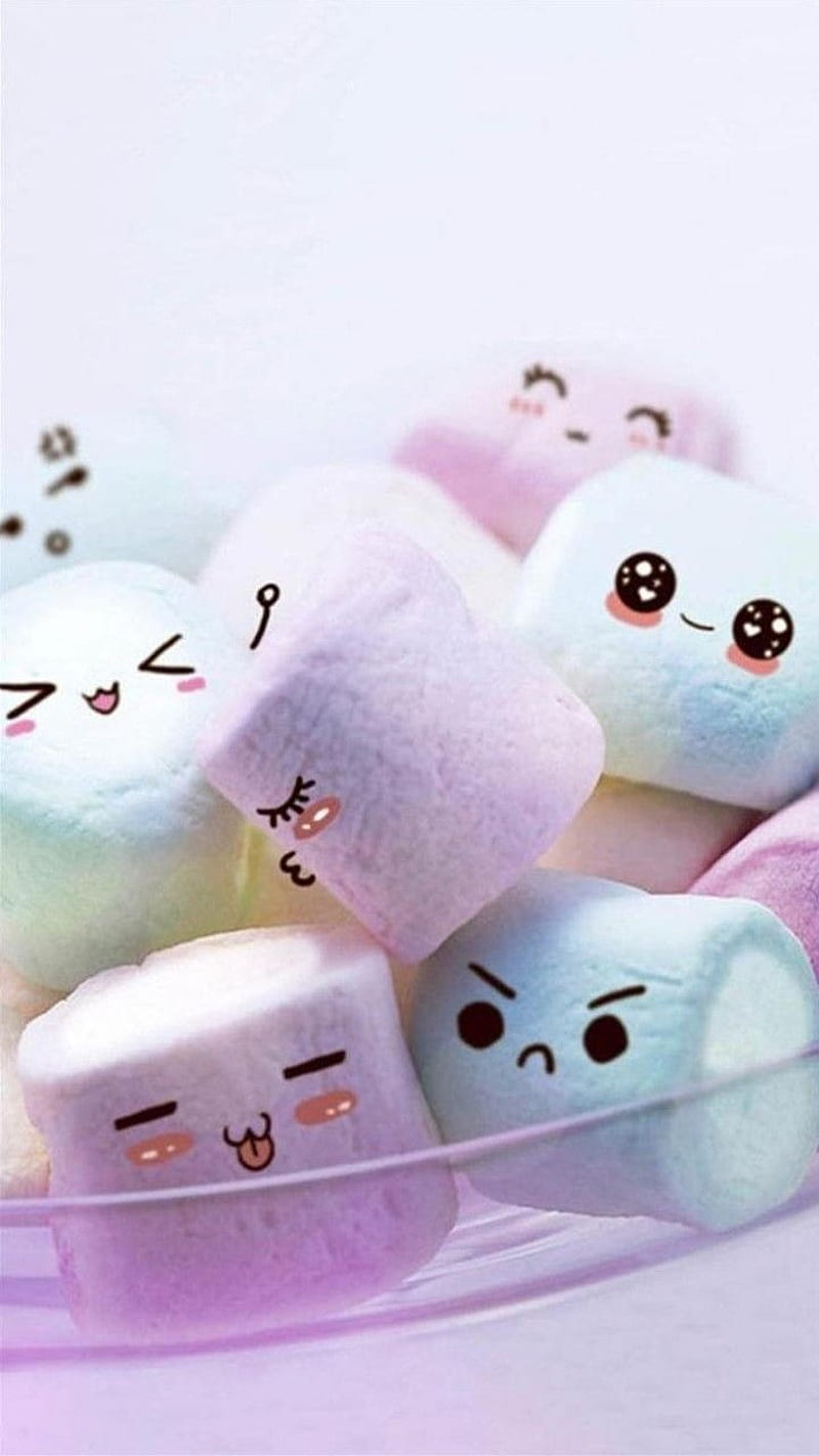 Marshmallows, blue, candy, cute, marshmellow, pink, squishy, sweets,  treats, HD phone wallpaper | Peakpx