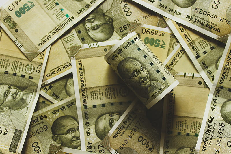 Indian rupee banknote lot close-up graphy, HD wallpaper