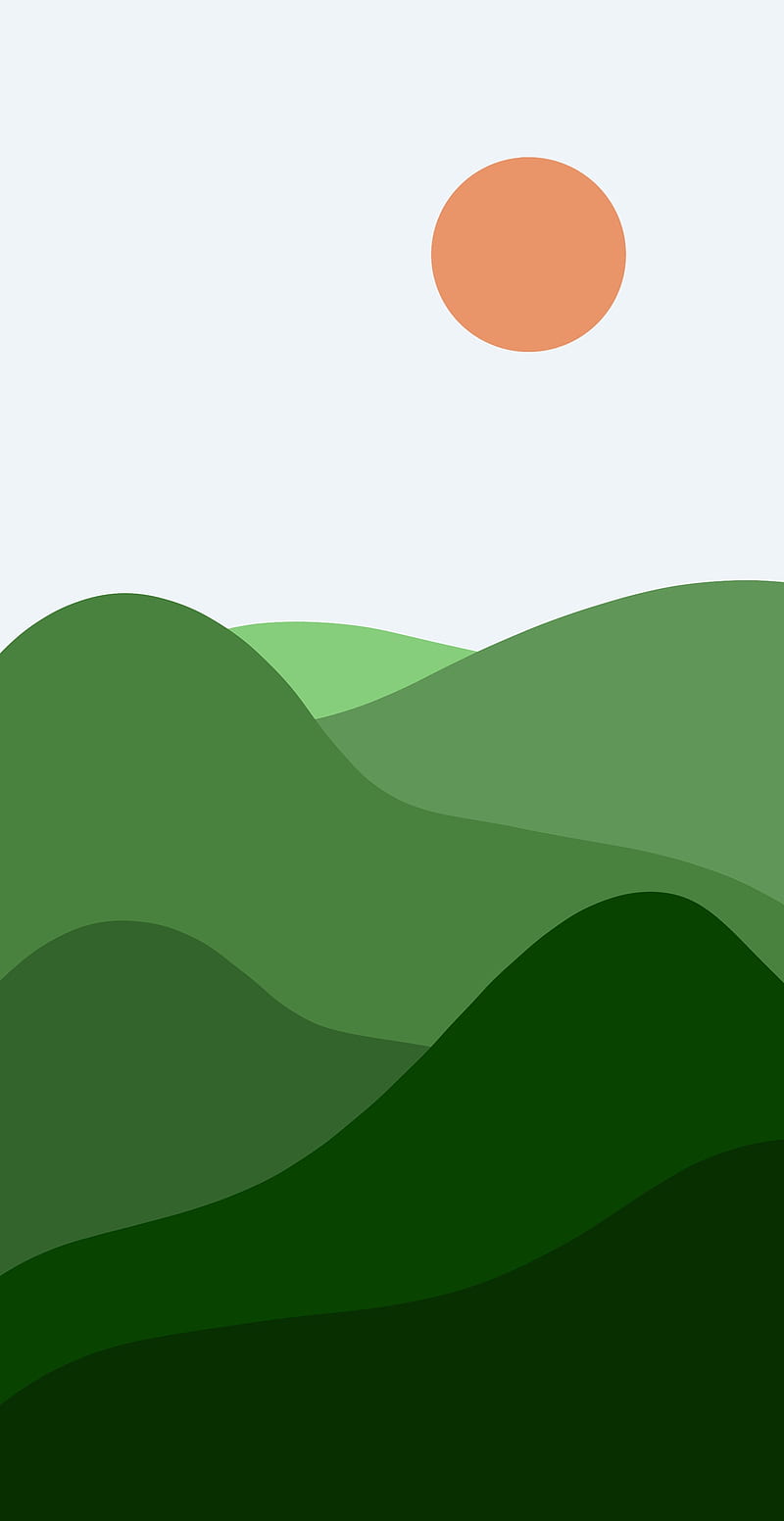 Minimalist mountains, color, green, minimalism, mountain, HD phone wallpaper  | Peakpx