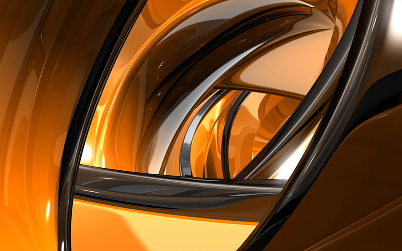 Caramel Swirl, swirl, fractal, 3d and cg, colors, lines, abstract, other, HD wallpaper