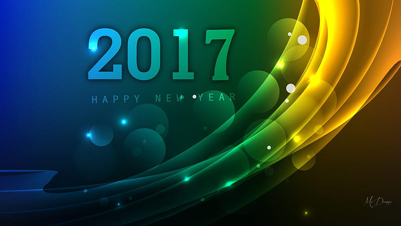 Glowing 2017, glow, New Years, glitter, shine, bokeh, gold, green, 2017, Firefox Persona theme, blue, celebrate, HD wallpaper