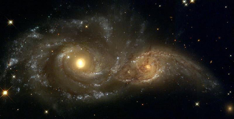 Interacting Spiral Galaxies, hubble, galaxies, space, HD wallpaper