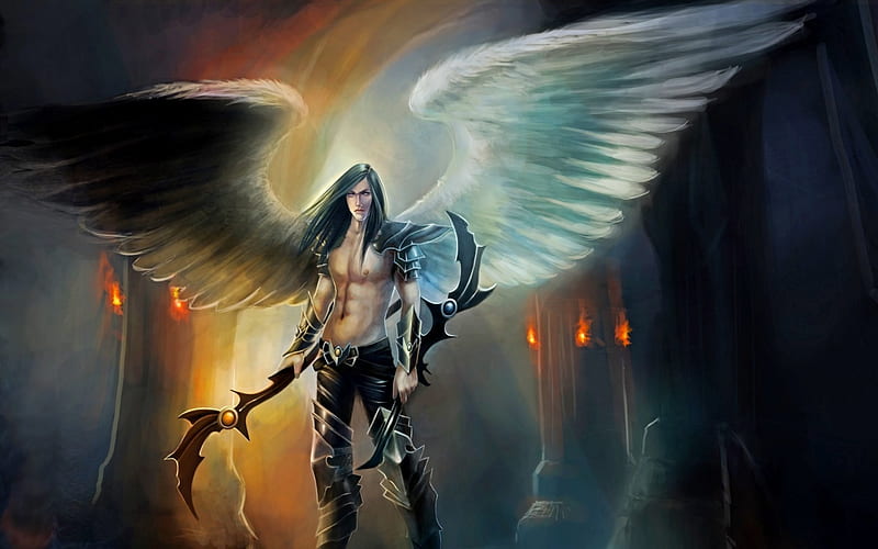 Holy Ground, warrior, magic, fantasy, angel, HD wallpaper | Peakpx