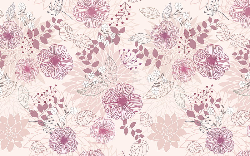 Purple floral pattern, background with flowers, purple vintage