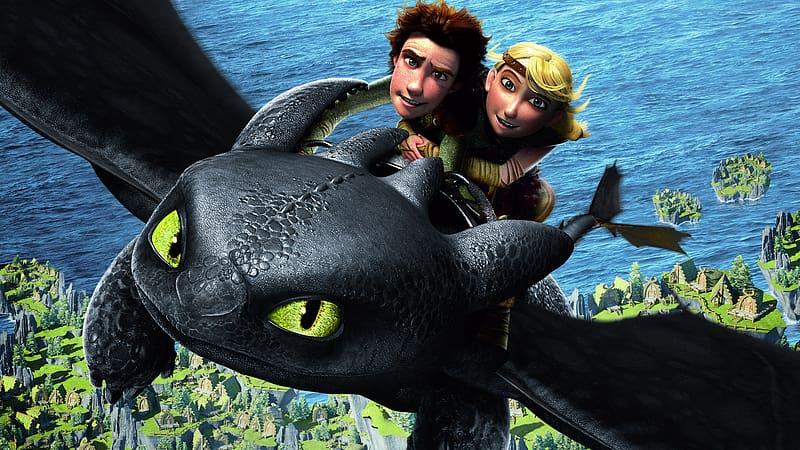 hiccup and astrid and toothless