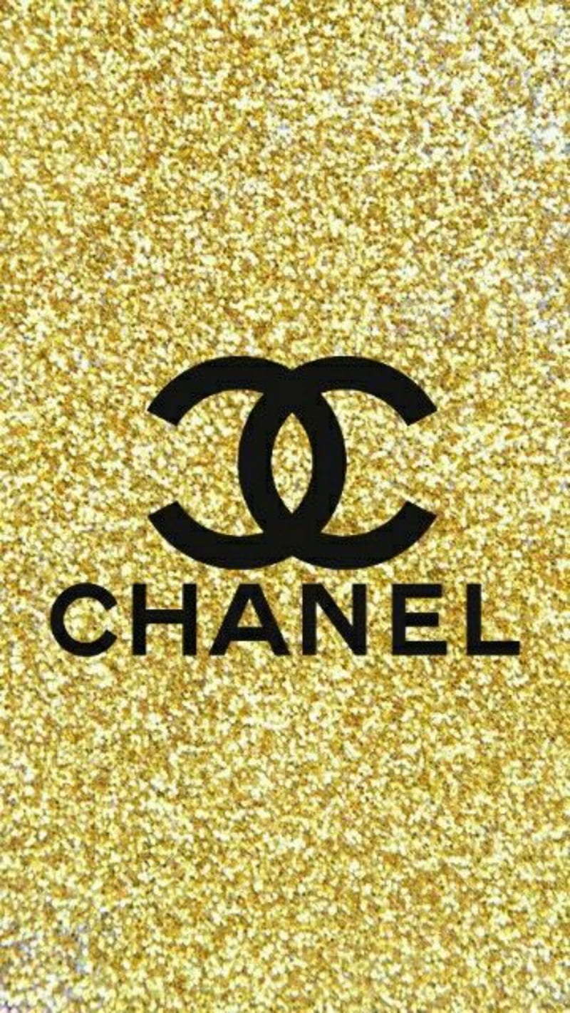 Fancy Chanel logo, 3d, chanel, glitter, gold, logo, lv, pattern, red,  sparkle, HD phone wallpaper