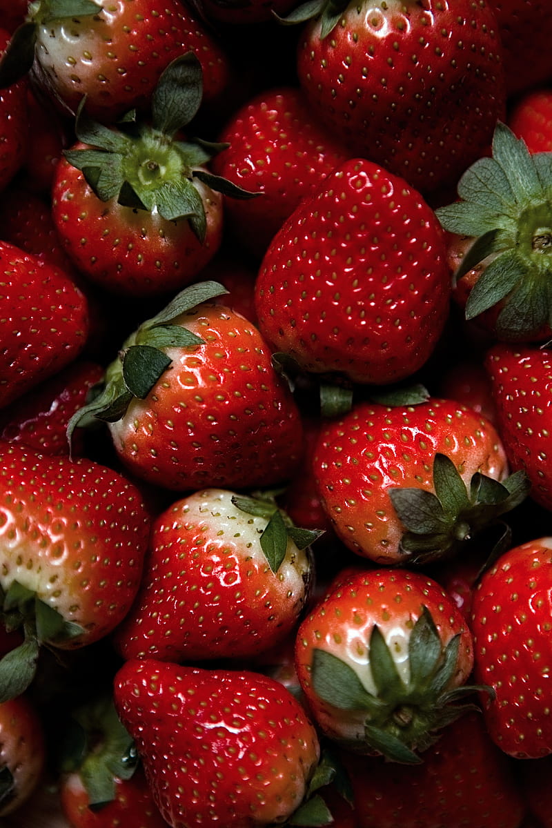 strawberries, berries, ripe, red, HD phone wallpaper