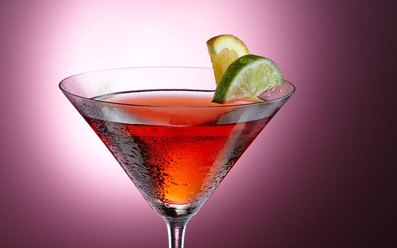 Cosmopolitan Cocktail, macro, cocktails, glass with drink, Cosmopolitan, Glass with Cosmopolitan, HD wallpaper