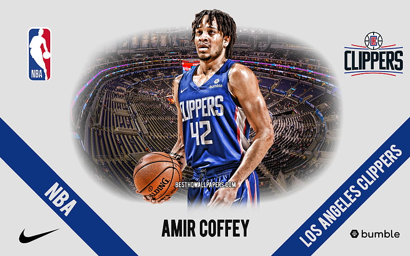 Amir Coffey, Los Angeles Clippers, American Basketball Player, NBA, portrait, USA, basketball, Staples Center, Los Angeles Clippers logo, HD wallpaper