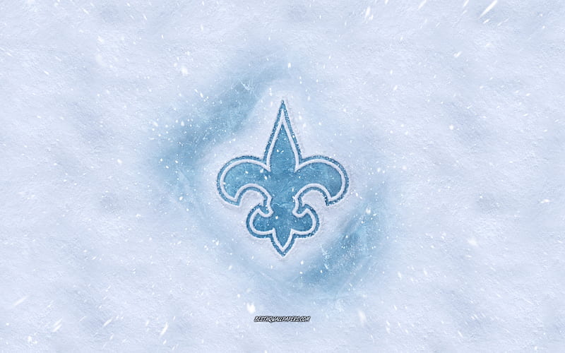 New Orleans Saints logo, American football club, winter concepts, NFL, New Orleans Saints ice logo, snow texture, New Orleans, Louisiana, USA, snow background, New Orleans Saints, American football, HD wallpaper