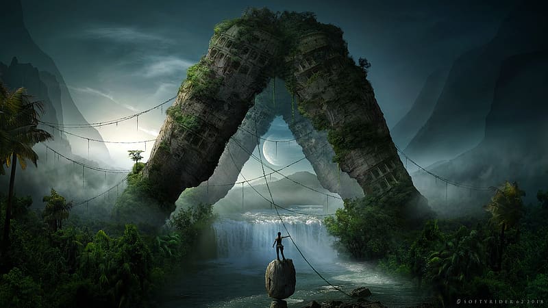 Landscape, Tomb Raider, Waterfall, River, Video Game, Lara Croft, HD wallpaper