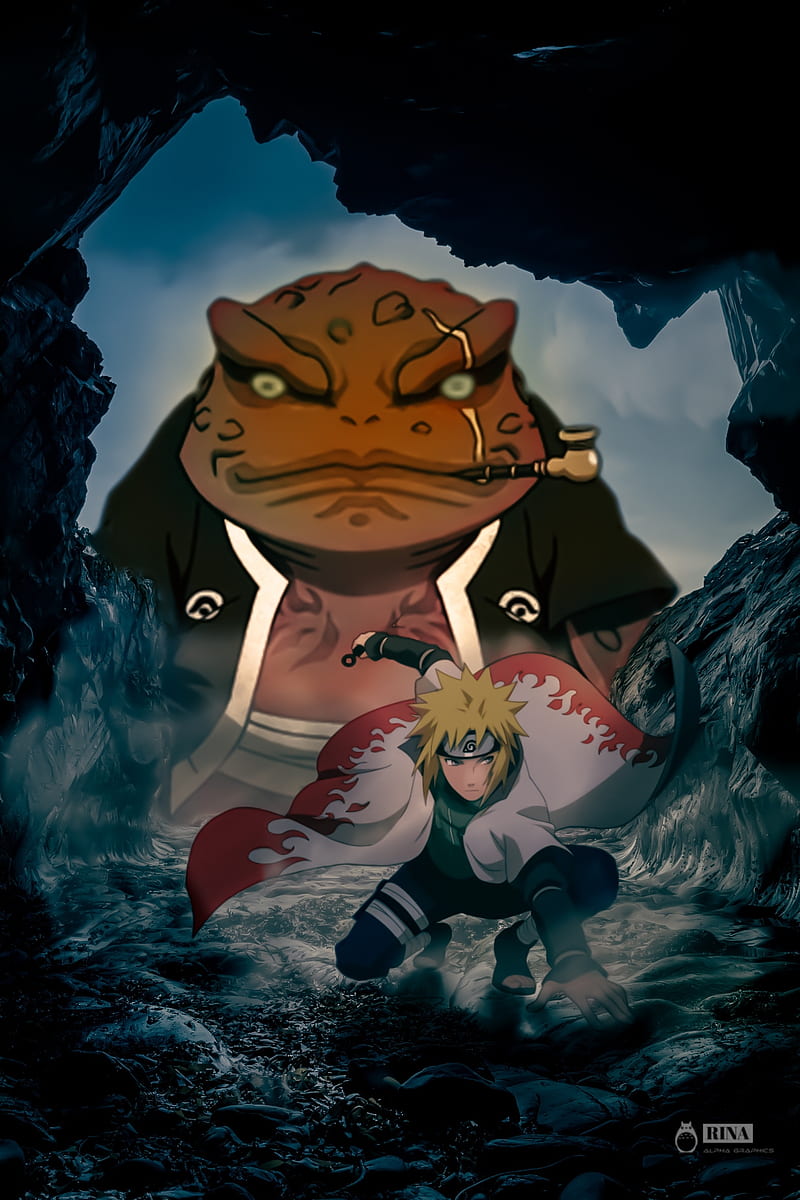 Naruto, anime, cave, den, edit, gamabutna, lost, manga, moving, stream, HD phone wallpaper