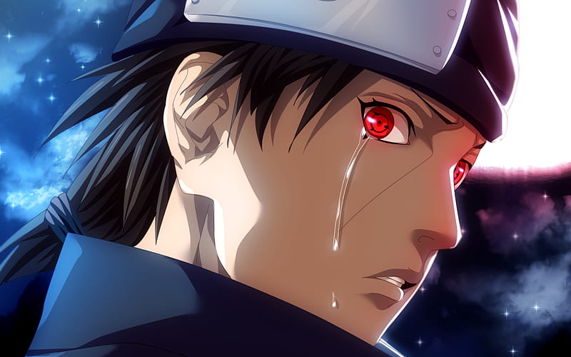 Itachi Uchiha, red eyes, manga, artwork, Naruto, Anbu Captain, HD wallpaper