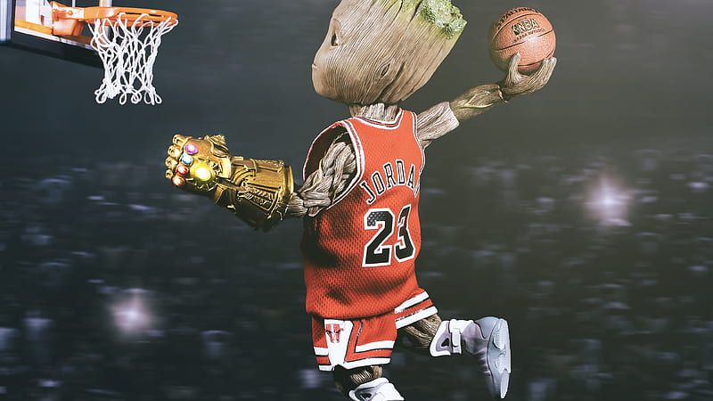 Groot Basketball , baby, groot, basket, HD wallpaper