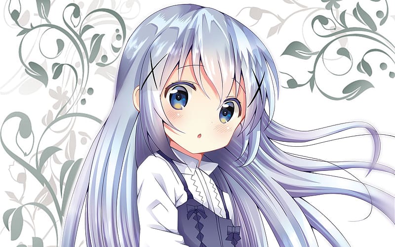 Download wallpapers Chino Kafu, manga, Gochuumon wa Usagi desu ka, blue  eyes, Is the Order a Rabbit for desktop free. Pictures for desktop free