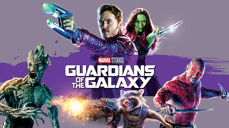 Movie, Guardians of the Galaxy, Drax The Destroyer, Gamora, Groot, Rocket Raccoon, Star Lord, HD wallpaper