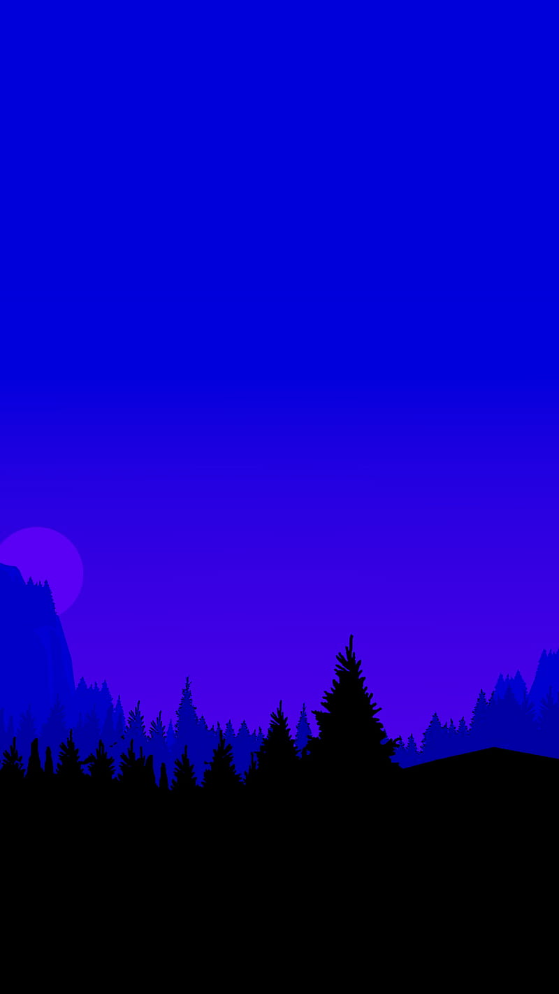 Blue Night, abstract, black, dark, lights, minimal, minimalism, theme, HD phone wallpaper