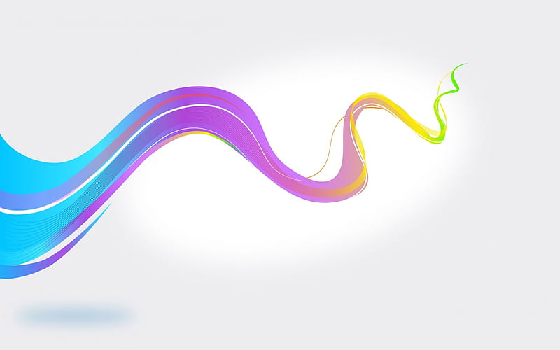 Waving Rainbow, multicolor, waves, abstract, white background, vector, HD wallpaper