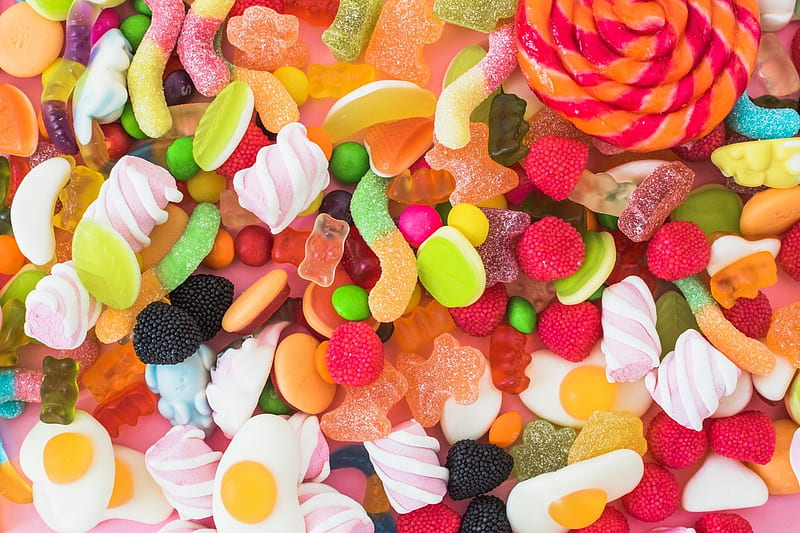 Candy, food, sugar, cream, HD wallpaper