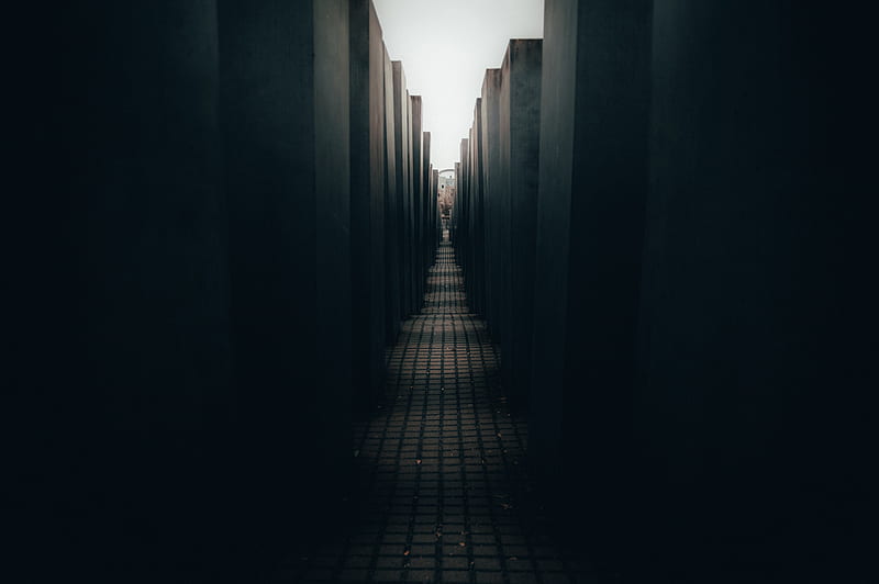 maze, dark, passage, path, architecture, HD wallpaper