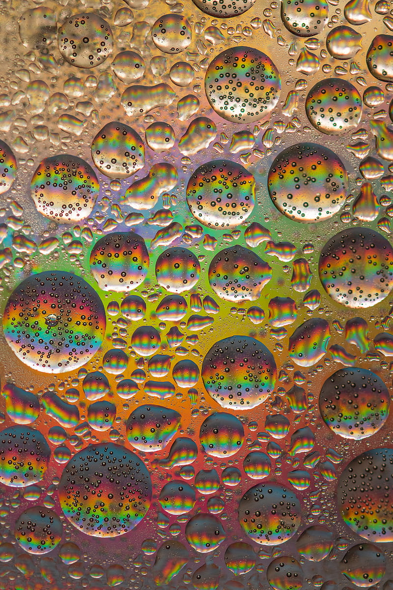 bubbles, round, rainbow, abstraction, HD phone wallpaper