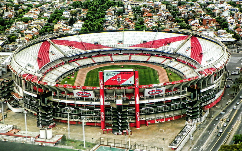 River Plate Stadium, panorama, Estadio Monumental Antonio Vespucio Liberti, aerial view, El Monumental, Estadio Monumental de Nunez, Buenos Aires, Argentina, Argentine stadiums, HD wallpaper