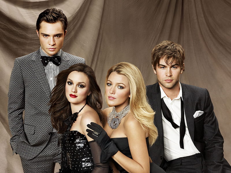 Gossip Girl (TV Series 2007–2012), gossip girl, poster, Chace Crawford, actress, Leighton Meester, Blake Lively, Ed Westwick, actor, HD wallpaper