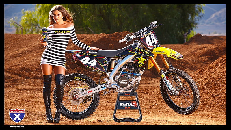Ashley, Model, Babe, Dirt Bike, Boots, HD wallpaper