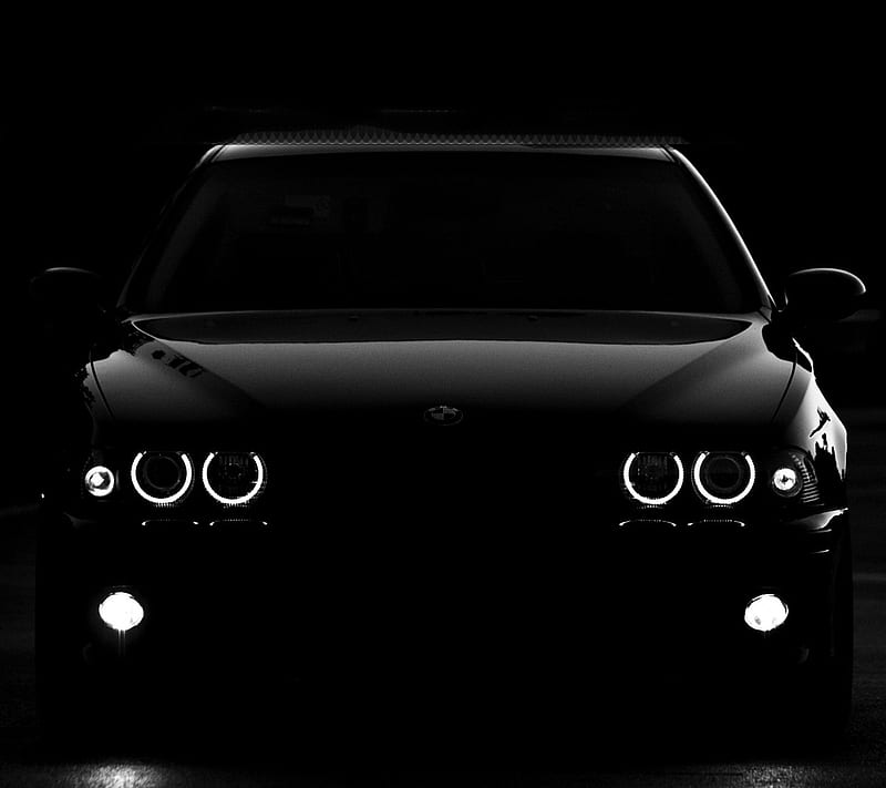 BMW M5, automobile, black, car, dark, fast, light, luxury, race, speed, tuned, HD wallpaper