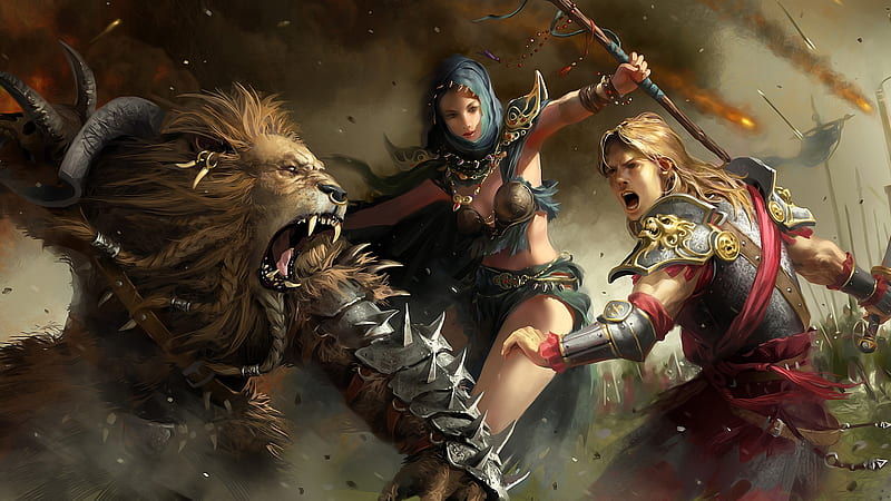 Sphira, fantasy warrior, original, video game, woman, armor, fantasy, sword, knight, HD wallpaper