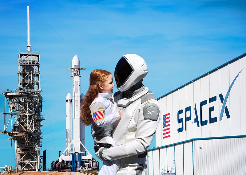 Technology, SpaceX, Girl, Rocket, Spacesuit, HD wallpaper