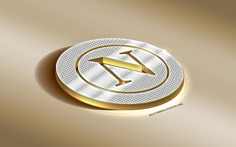 SSC Napoli, golden logo with precious stones, Italian Football Club, Naples, Italy, Serie A, Napoli logo, golden 3d emblem, diamond logo, 3d art, HD wallpaper