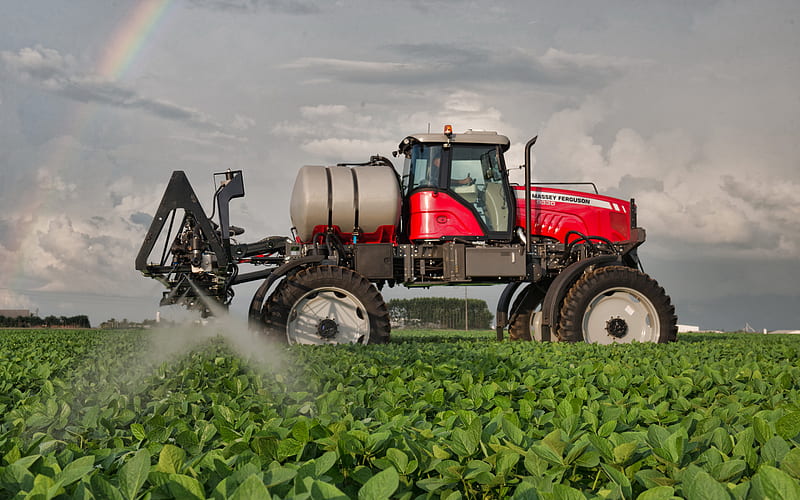 Massey Ferguson 9330, sprinkler, BR-spec, 2021 tractors, agricultural machinery, harvest, red tractor, agriculture, Massey Ferguson, HD wallpaper