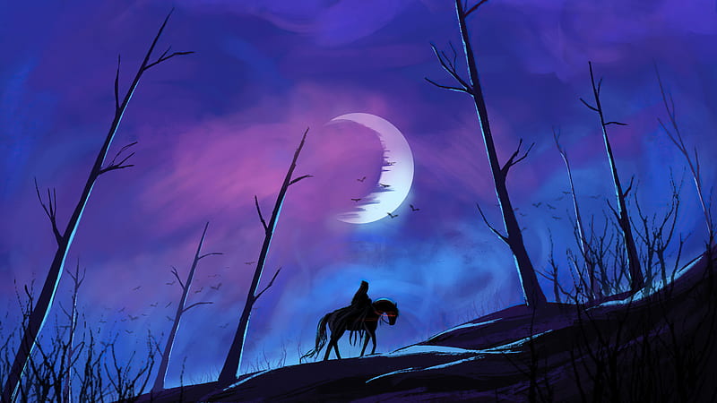 Nazgul Desolation , horse, warrior, artist, artwork, digital-art, artstation, HD wallpaper