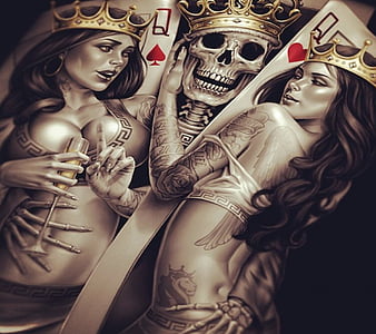 Poker king, queen, king, poker, HD wallpaper
