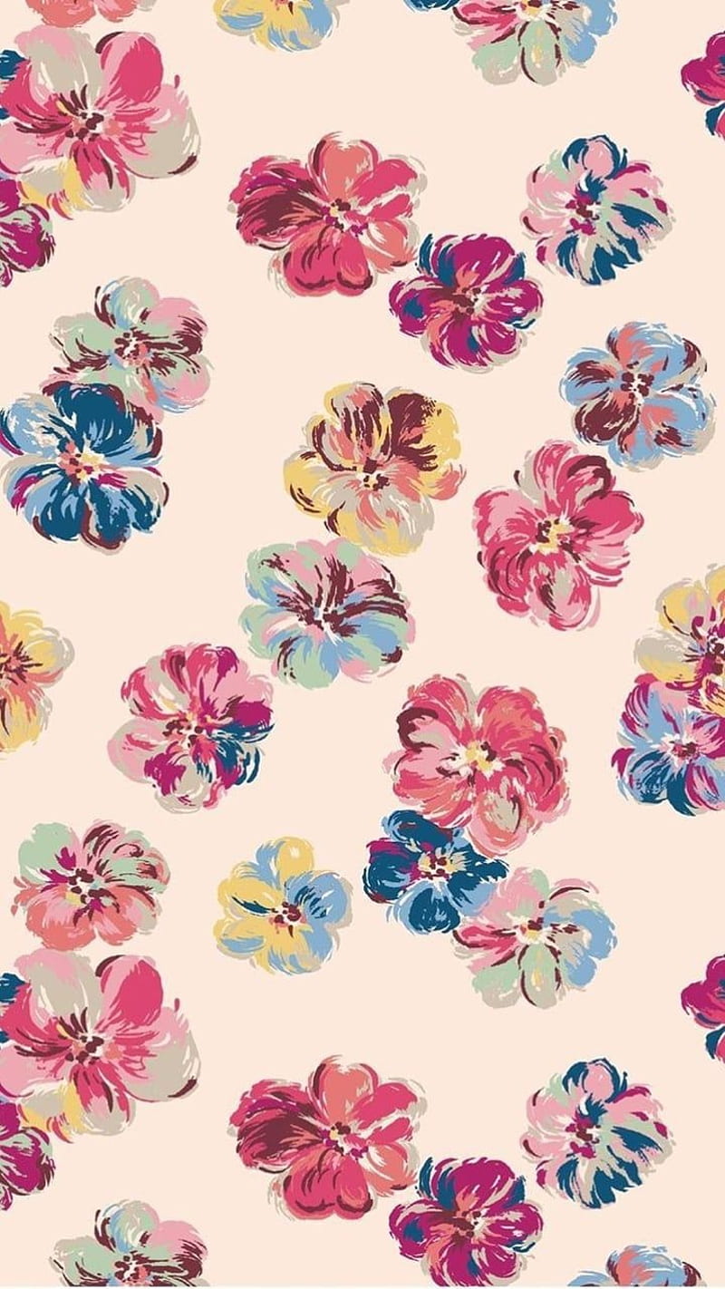 Floral print, flower, flowers, painting, pink, priti, rose, spring, HD phone wallpaper