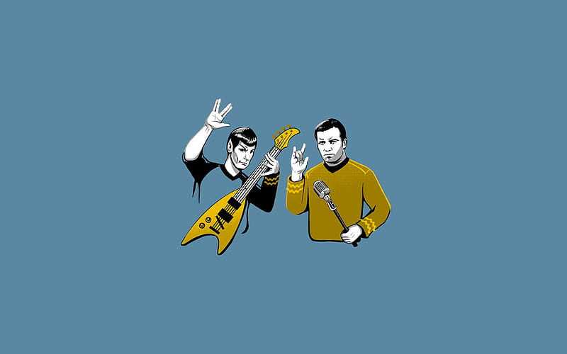 Star Trek band, spock, star trek, rock band, james kirk, HD wallpaper