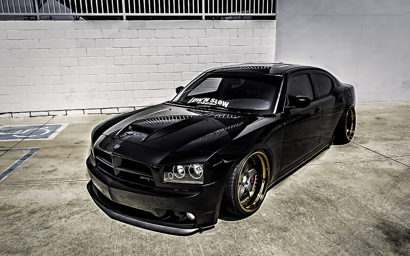 Dodge Charger SRT, black sedan, exterior, front view, tuning Charger,  American cars, HD wallpaper | Peakpx
