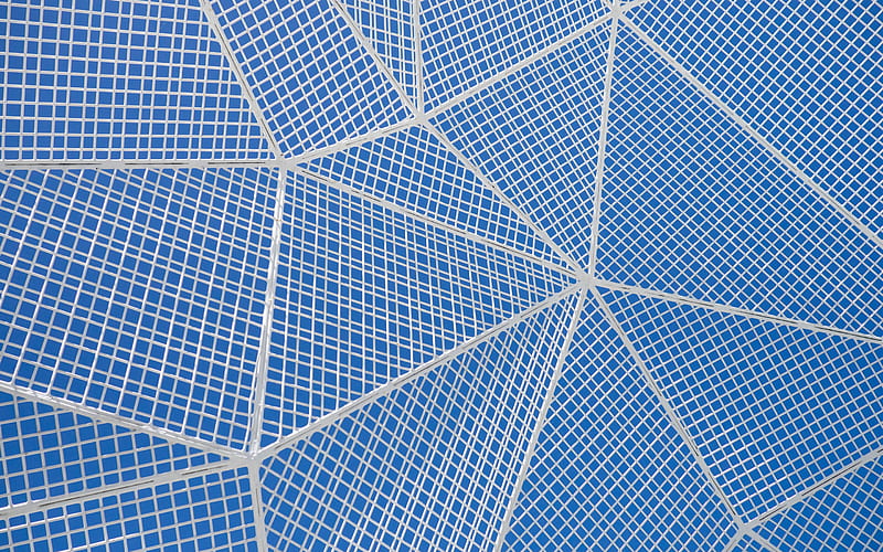 white mesh on a blue background, mesh texture, technology texture, background with mesh, internet, global networks concepts, HD wallpaper