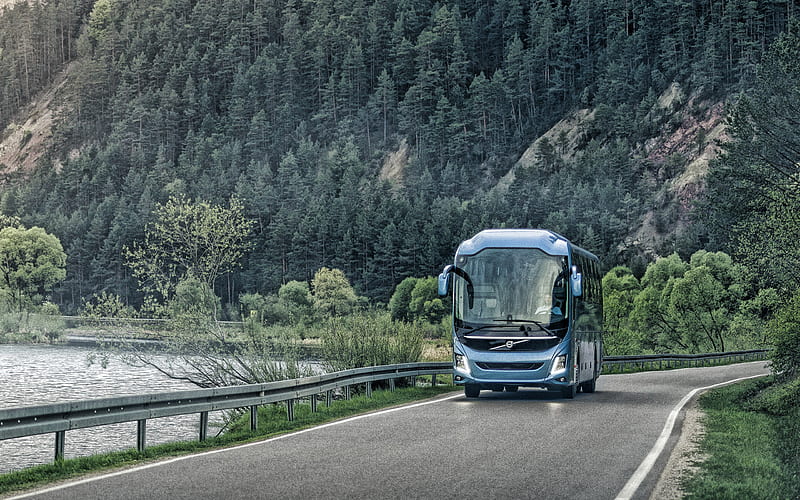 Volvo 9700, 2019, passenger bus, new buses, travel by bus, transportation of passengers, Volvo, HD wallpaper