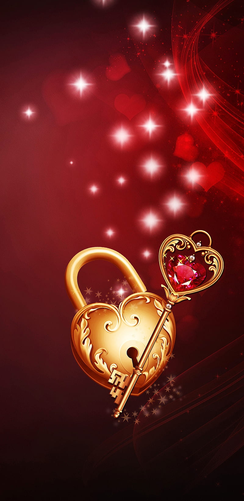 Locked Heart Gold Golden Corazones Lockscreen Pretty Red Sparkle Hd Phone Wallpaper Peakpx