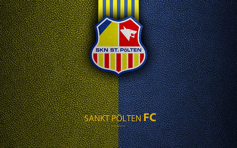 SKN St Polten FC leather texture, logo, Austrian football club, Austrian Bundesliga, St Polten, Austria, football, HD wallpaper