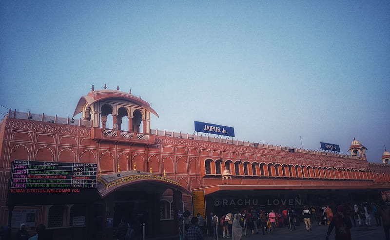 Railway Station, capital city, jaipur, junction, pink city, rajasthan, HD wallpaper