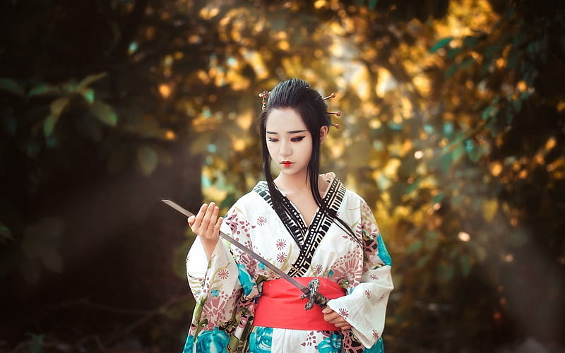 japanese girl, cosplay, kimono, graphy, sword, Girls, HD wallpaper