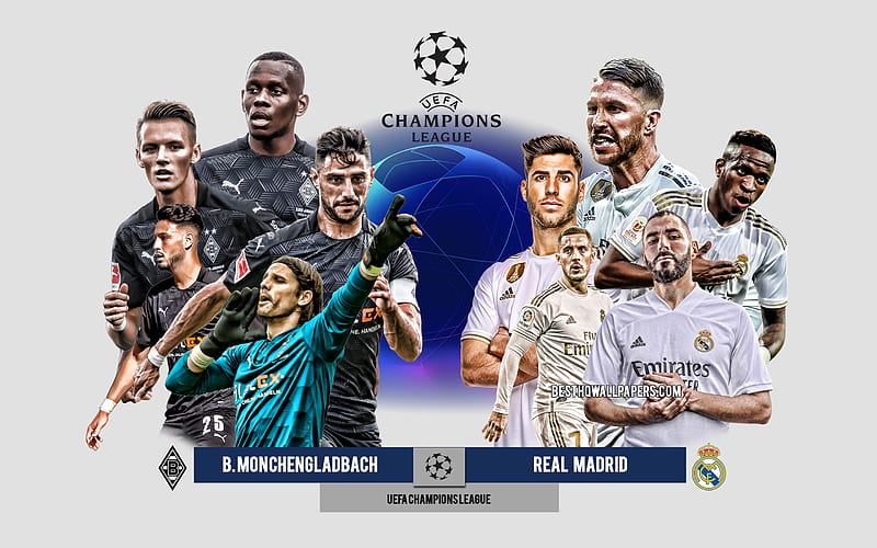 Borussia Monchengladbach vs Real Madrid, Group B, UEFA Champions League, Preview, promotional materials, football players, Champions League, football match, Borussia Monchengladbach, Real Madrid, HD wallpaper