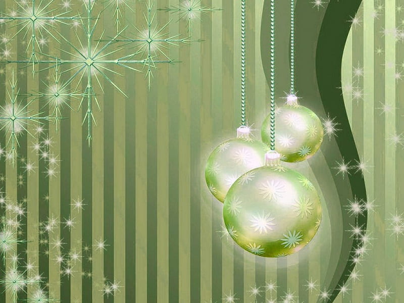 Christmas beauty, Christmas, gren, balls, glitter, HD wallpaper